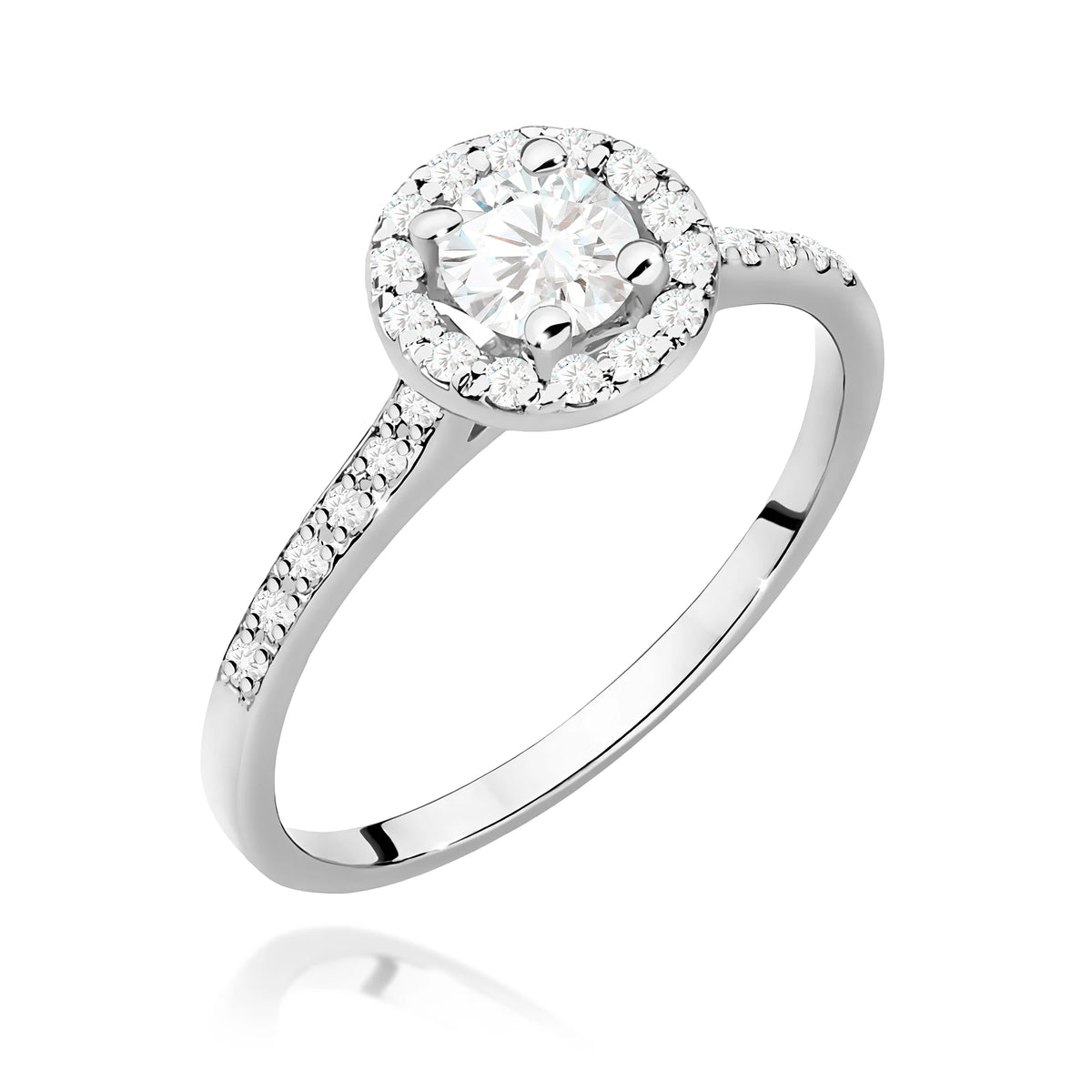 GREMARI White Gold engagement ring with Round 0.40 ct Central and 0.241 ct Sideline Lab-grown Diamonds
