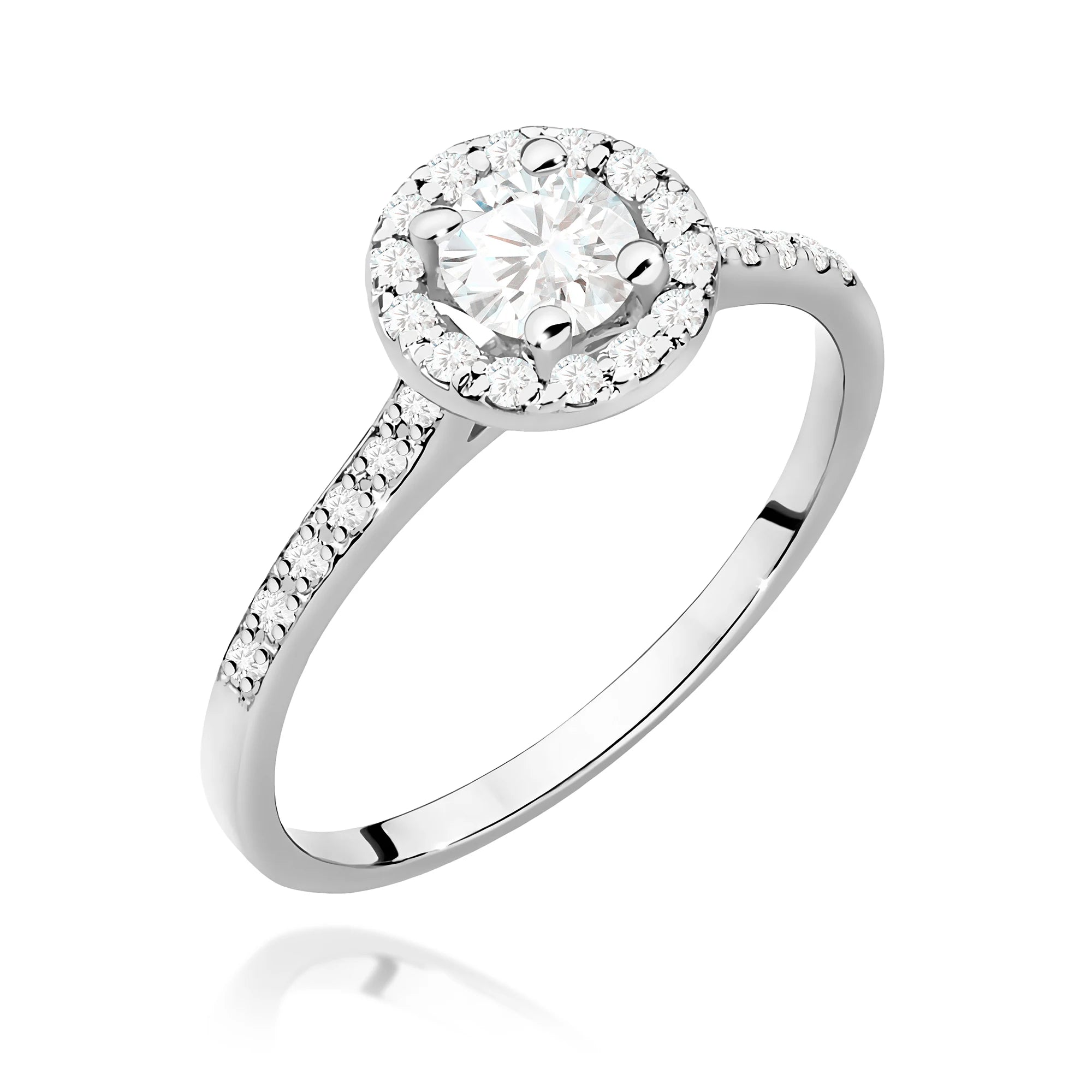 GREMARI White Gold engagement ring with Round 0.40 ct Central and 0.241 ct Sideline Lab-grown Diamonds