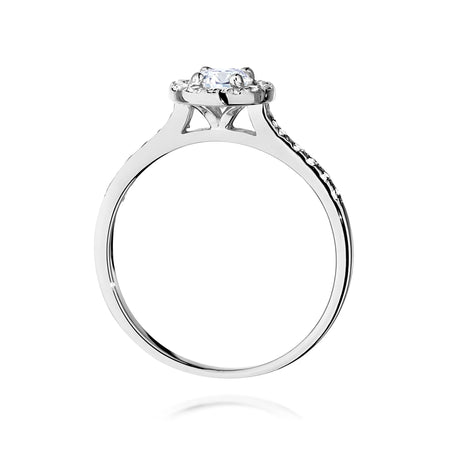 GREMARI 14K (585) White Gold engagement ring with Round 0.40 ct Central and 0.241 ct Sideline Lab-grown Diamonds