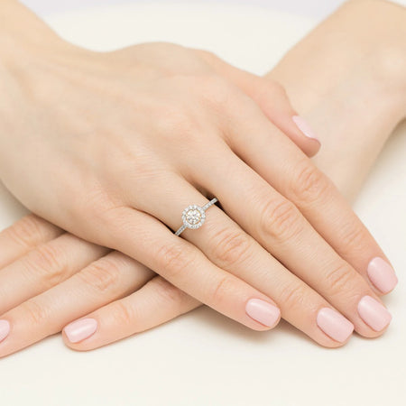 GREMARI White Gold engagement ring with Round 0.40 ct Central and 0.241 ct Sideline Lab-grown Diamonds