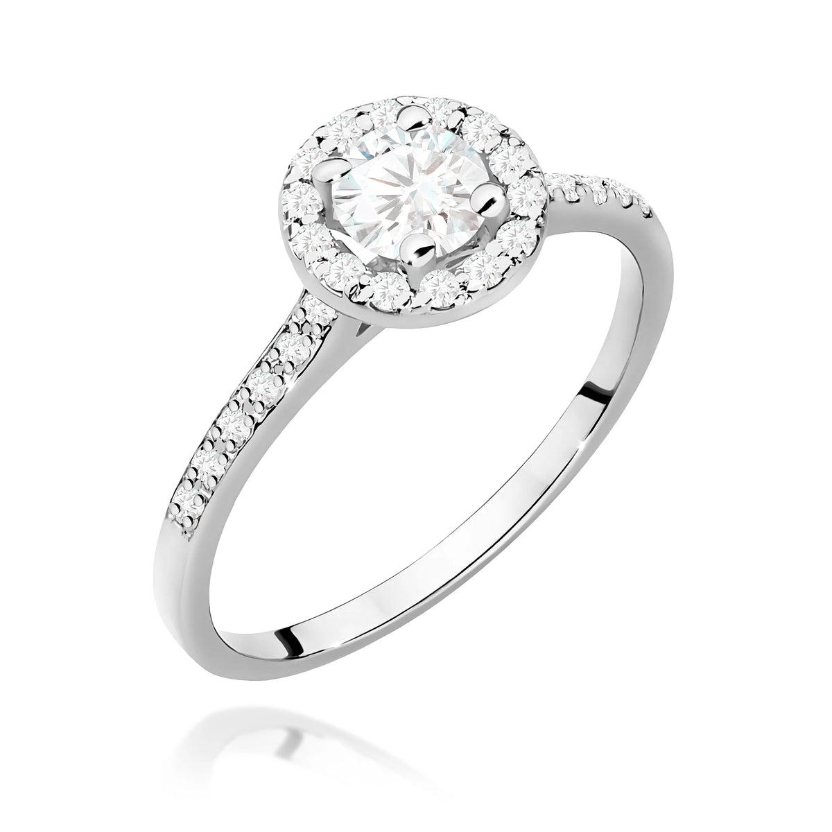 GREMARI White Gold engagement ring with Round 0.50 ct Central and 0.241 ct Sideline Lab-grown Diamonds