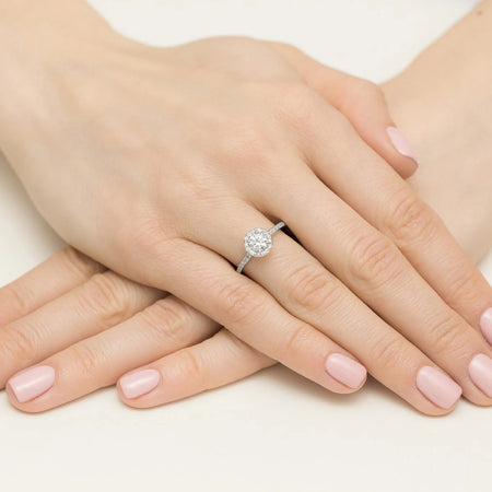 GREMARI White Gold engagement ring with Round 0.50 ct Central and 0.241 ct Sideline Lab-grown Diamonds
