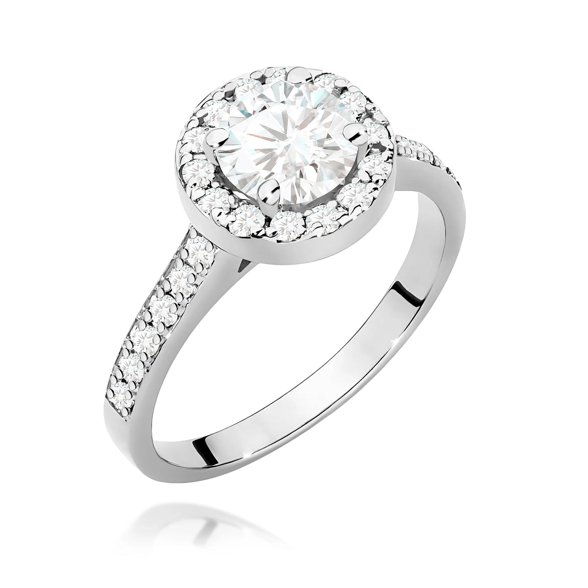 GREMARI White Gold engagement ring with Round 0.70 ct Central and 0.377 ct Sideline Lab-grown Diamonds