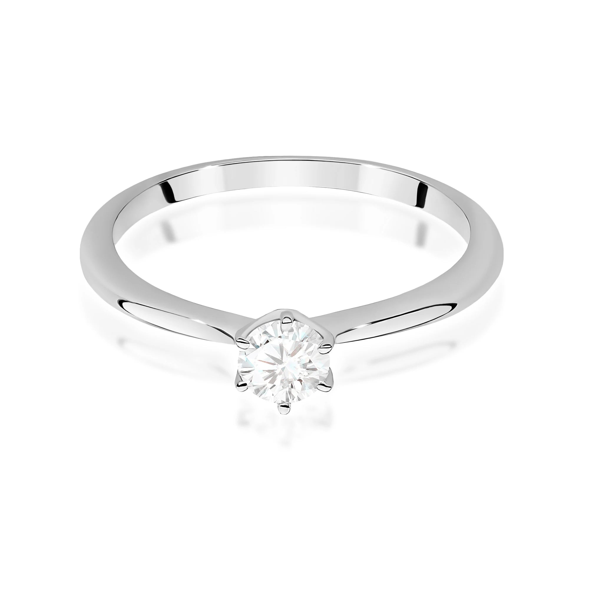 White Gold engagement ring with Round 0.50 ct Lab-grown Diamond by GREMARI, 14K (585) gold