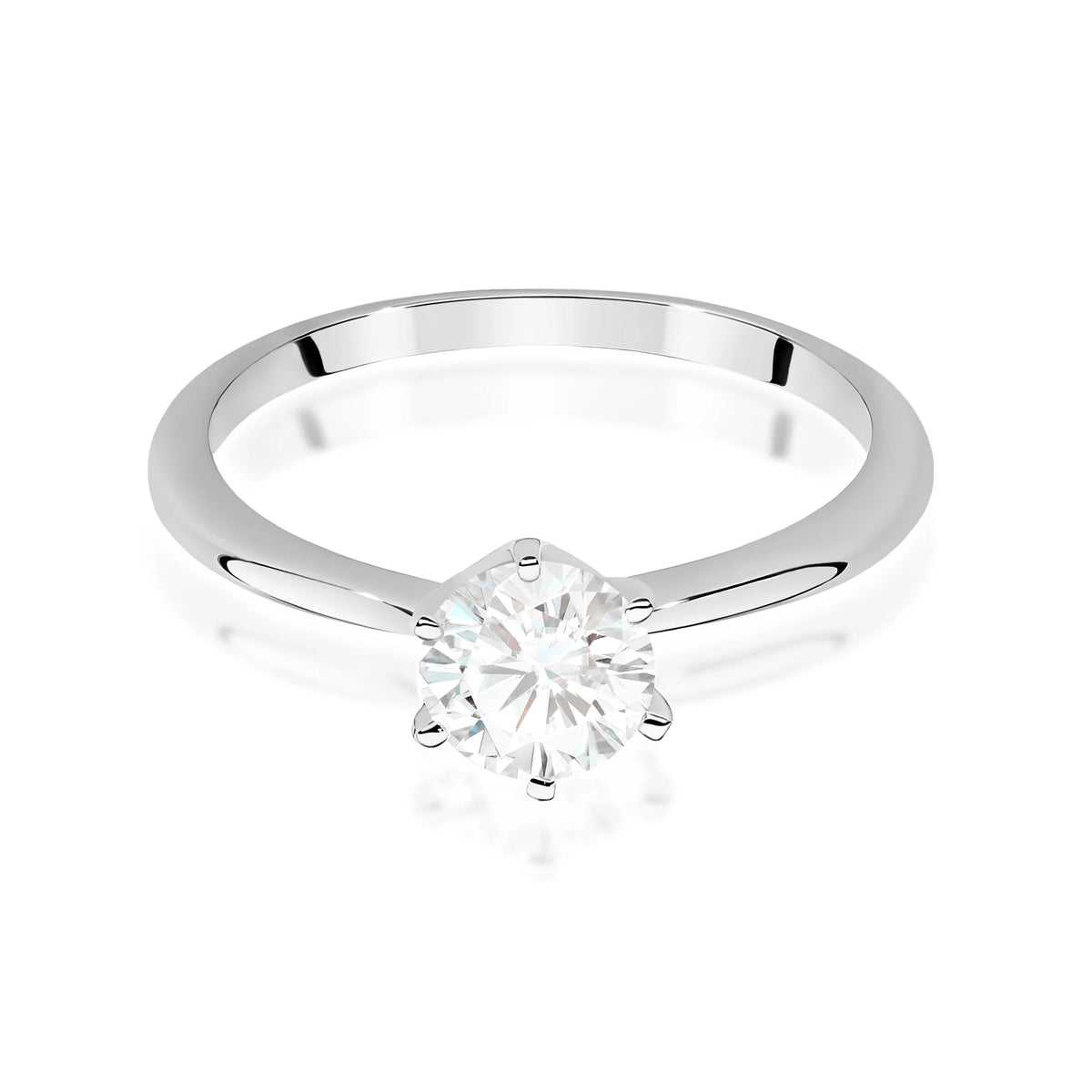 White Gold engagement ring with Round 1.00 ct Lab-grown Diamond by GREMARI, 14K (585) gold