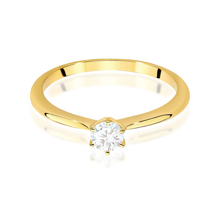 Yellow Gold engagement ring with Round 0.40 ct Lab-grown Diamond by GREMARI, 14K (585) gold