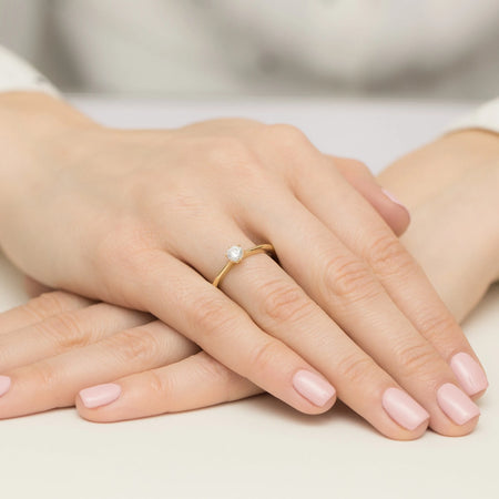 Yellow Gold engagement ring with Round 0.40 ct Lab-grown Diamond - GREMARI fine jewelry