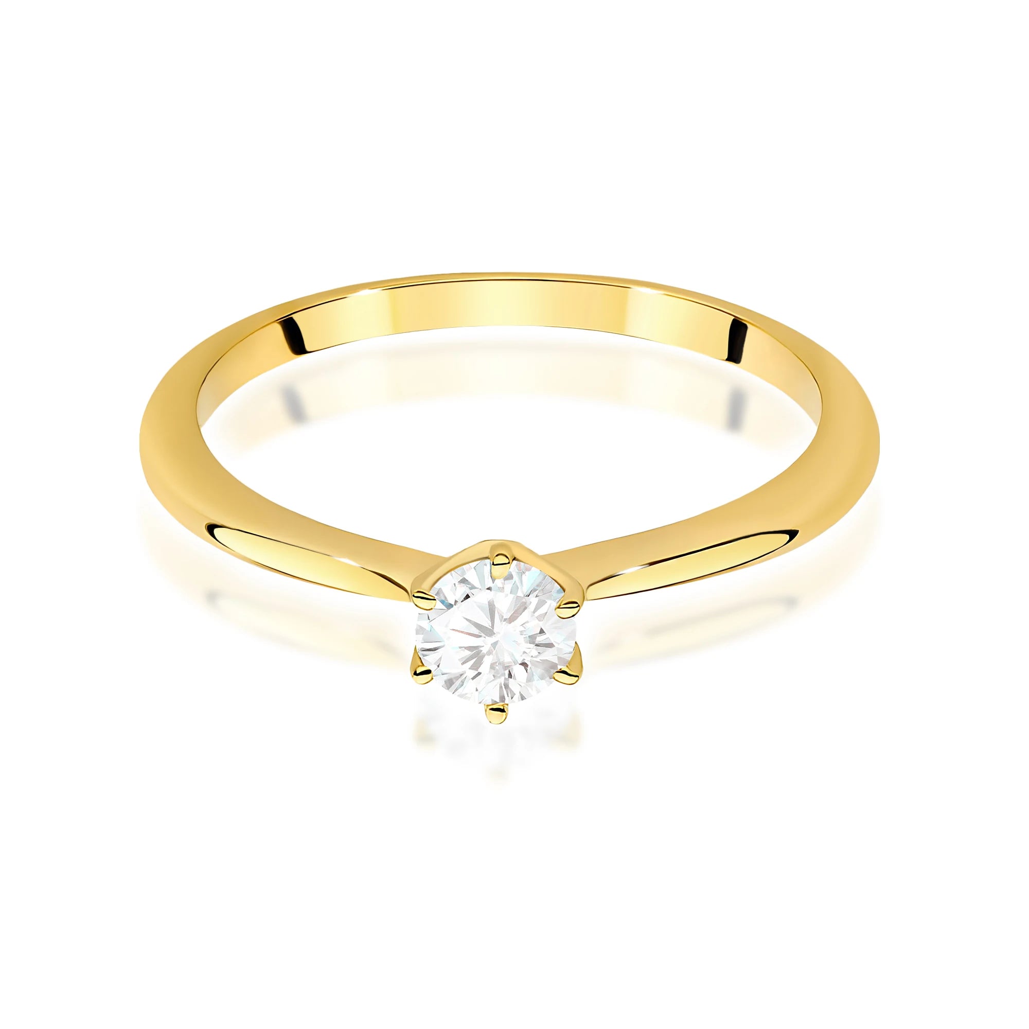 Yellow Gold engagement ring with Round 0.50 ct Lab-grown Diamond by GREMARI, 14K (585) gold