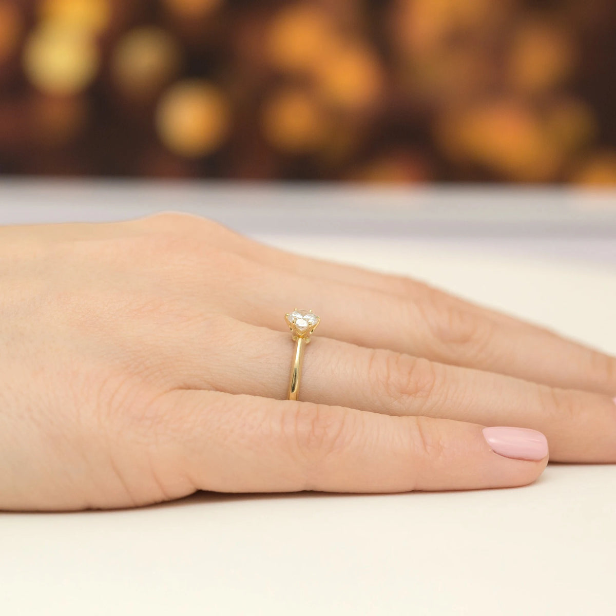 GREMARI Yellow Gold engagement ring with Round 0.50 ct Lab-grown Diamond