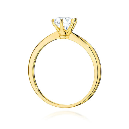 GREMARI 14K (585) Yellow Gold engagement ring with Round 0.70 ct Lab-grown Diamond