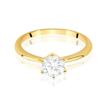 Yellow Gold engagement ring with Round 1.00 ct Lab-grown Diamond by GREMARI, 14K (585) gold