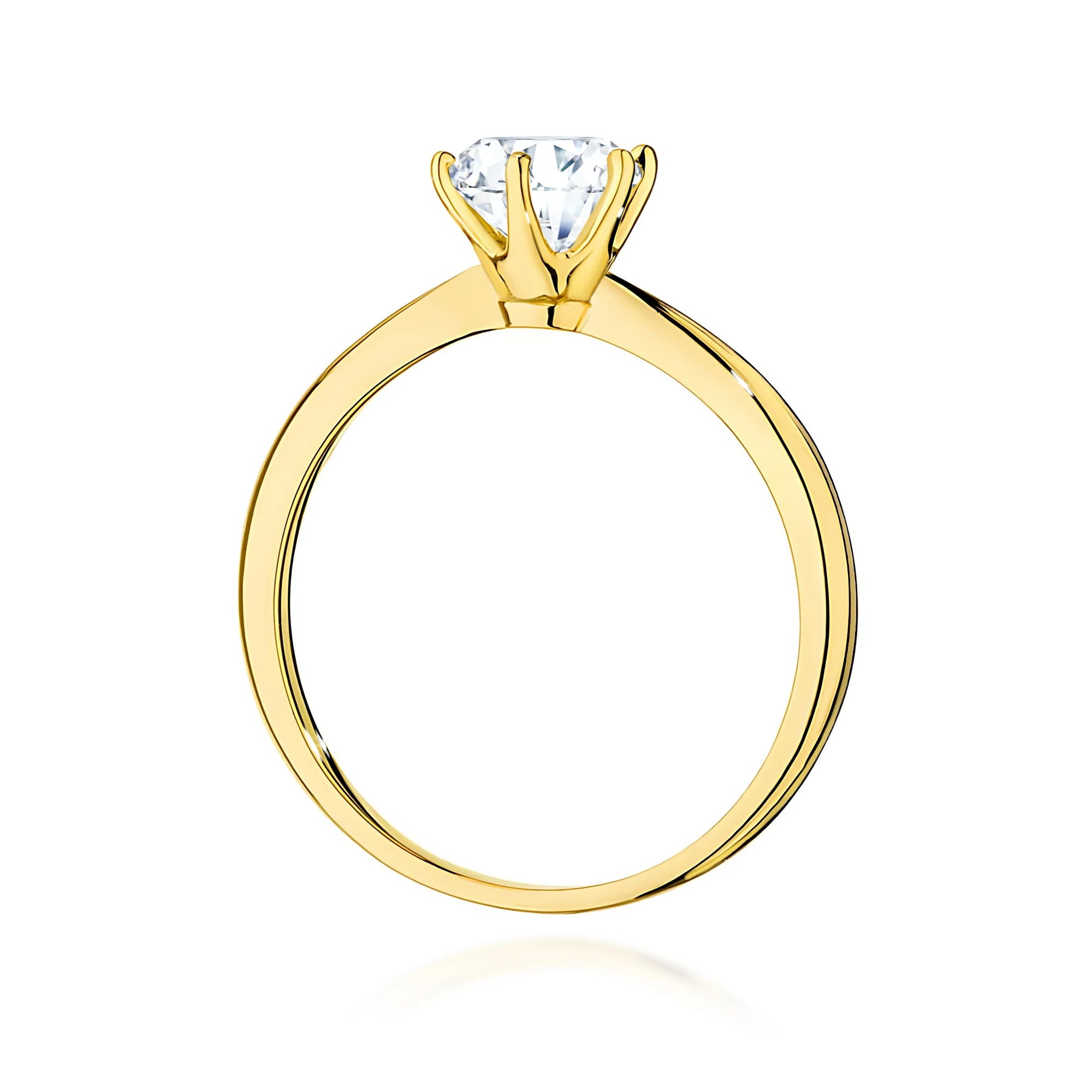 GREMARI 14K (585) Yellow Gold engagement ring with Round 1.00 ct Lab-grown Diamond
