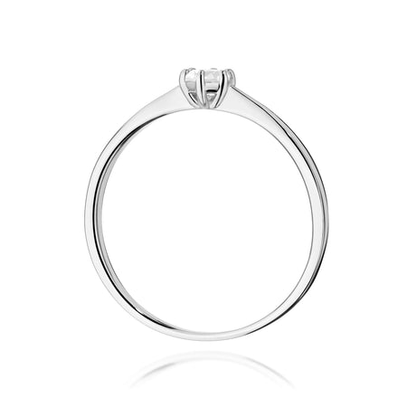 GREMARI 14K (585) White Gold engagement ring with Round 0.15 ct Lab-grown Diamond