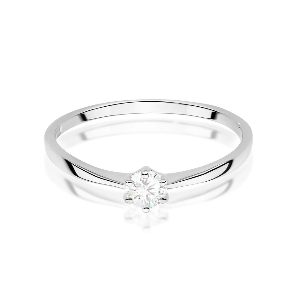 White Gold engagement ring with Round 0.20 ct Lab-grown Diamond by GREMARI, 14K (585) gold