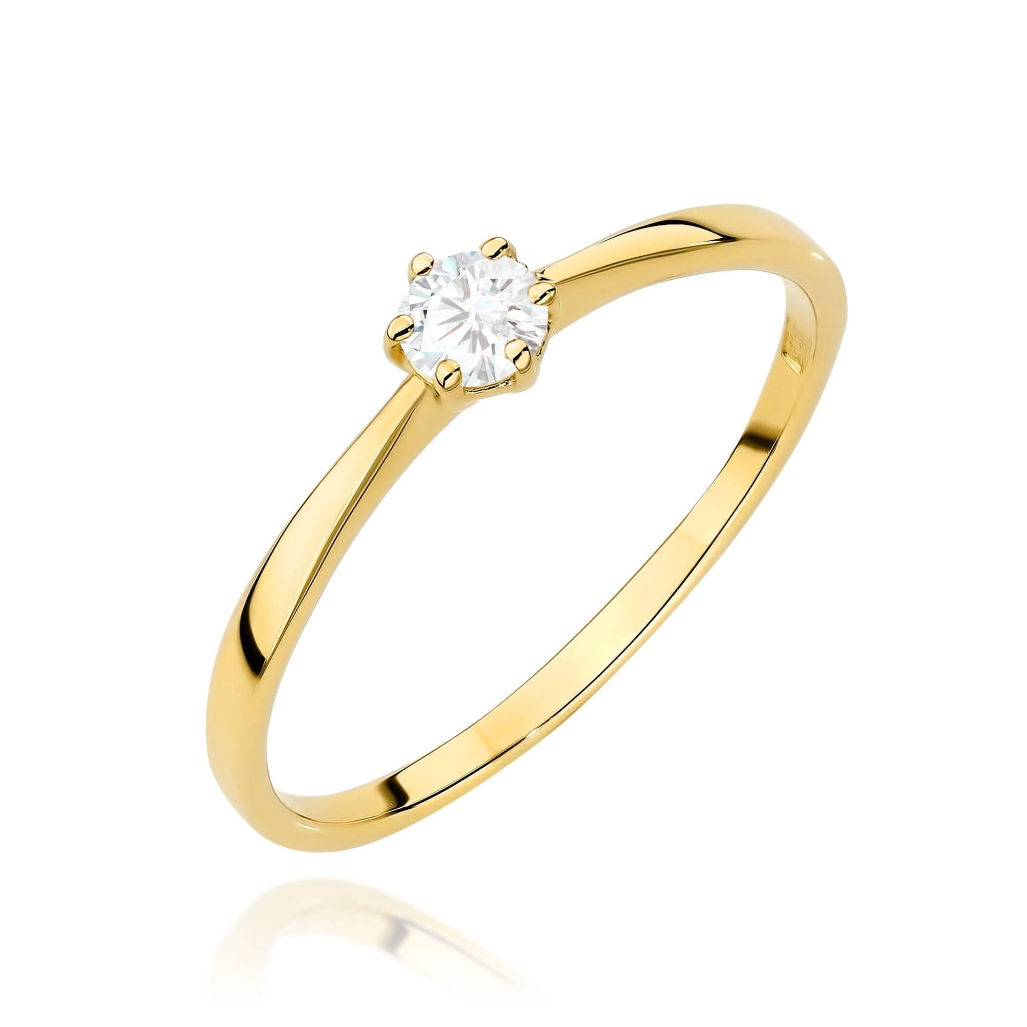 GREMARI Yellow Gold engagement ring with Round 0.15 ct Lab-grown Diamond