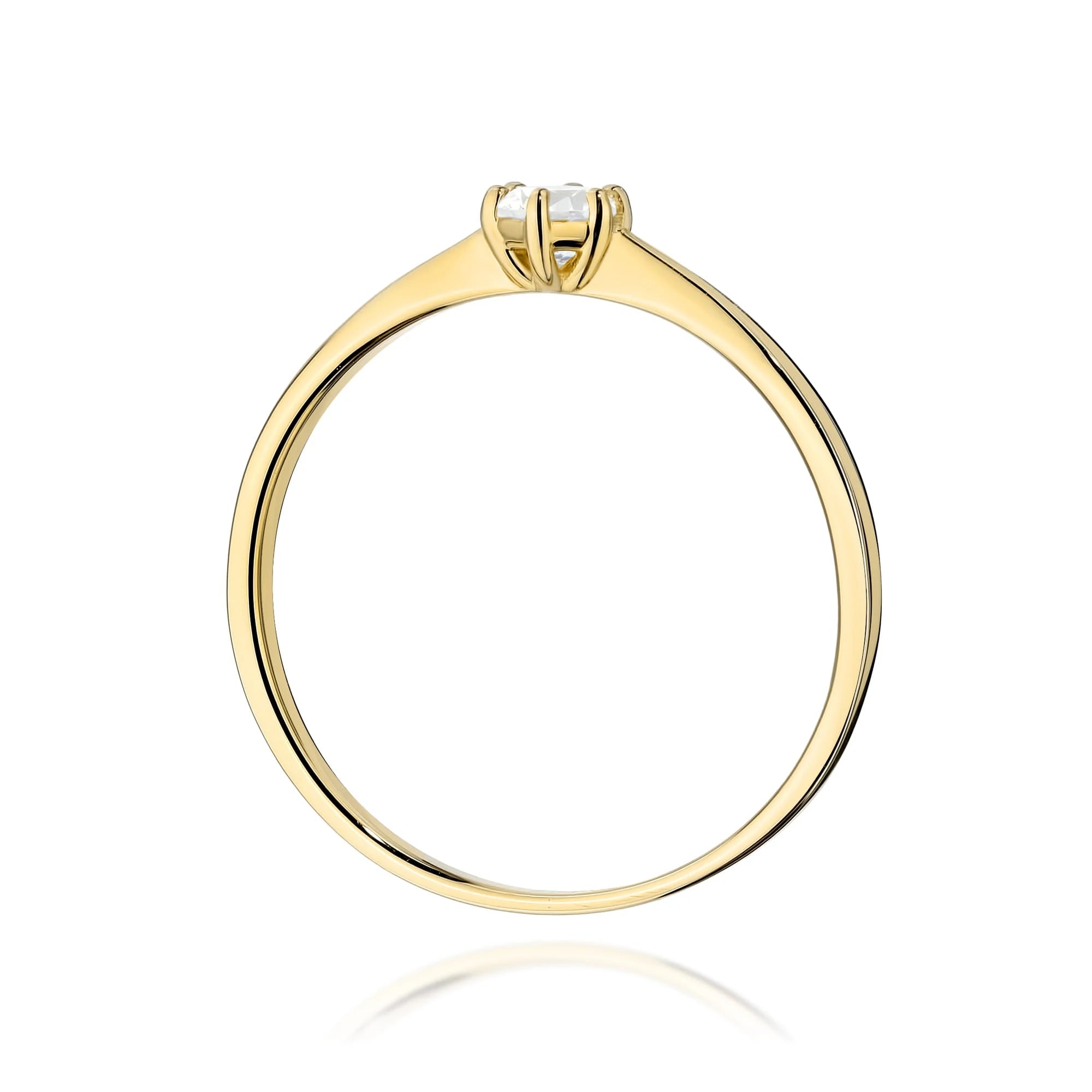 GREMARI 14K (585) Yellow Gold engagement ring with Round 0.15 ct Lab-grown Diamond