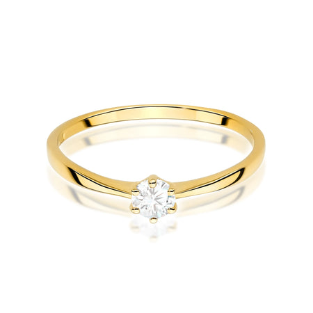 Yellow Gold engagement ring with Round 0.20 ct Lab-grown Diamond by GREMARI, 14K (585) gold