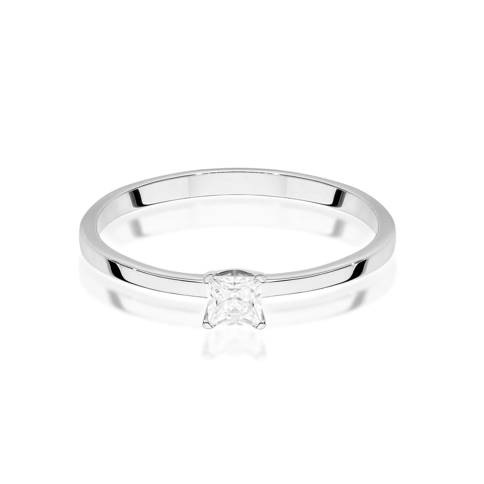 White Gold engagement ring with Princess 0.15 ct Lab-grown Diamond by GREMARI, 14K (585) gold