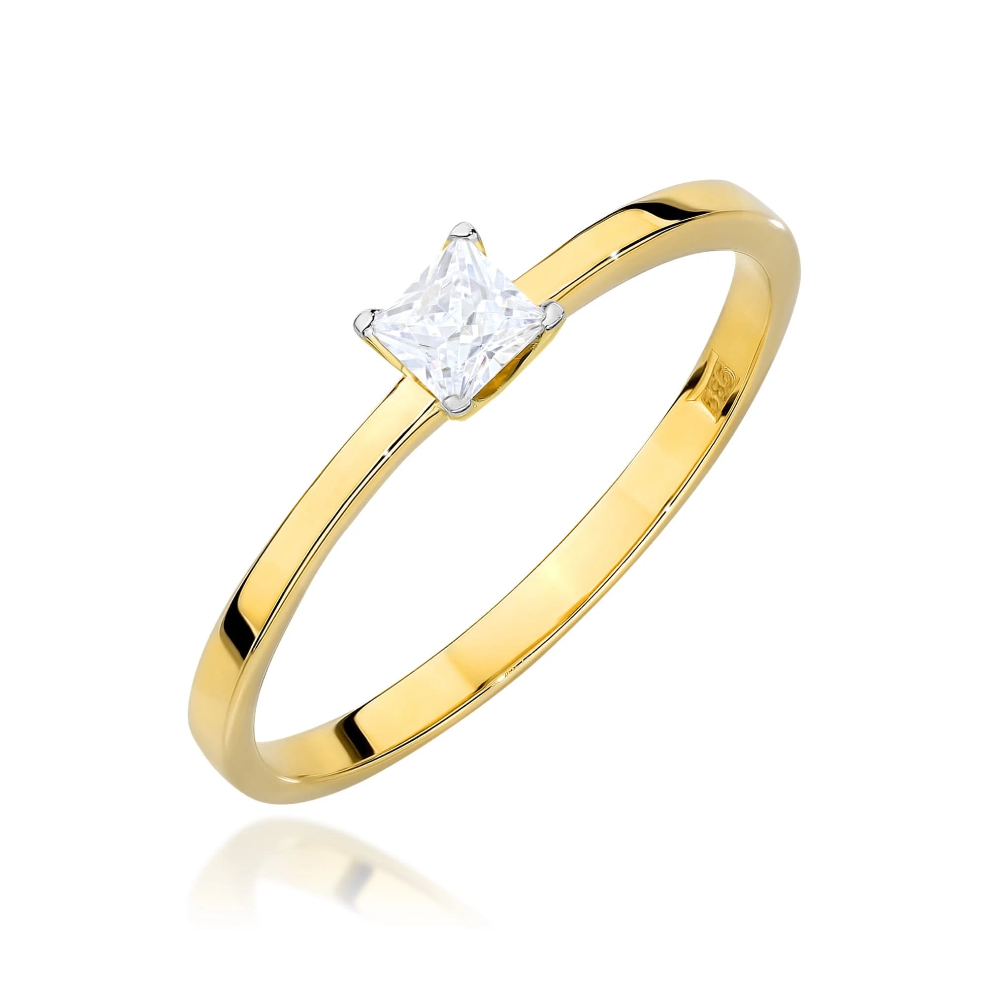 GREMARI Yellow Gold engagement ring with Princess 0.15 ct Lab-grown Diamond