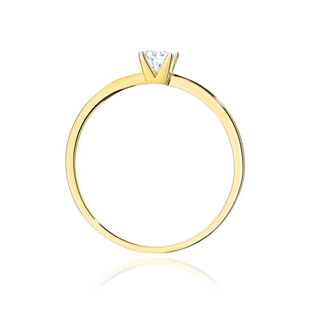GREMARI 14K (585) Yellow Gold engagement ring with Princess 0.15 ct Lab-grown Diamond