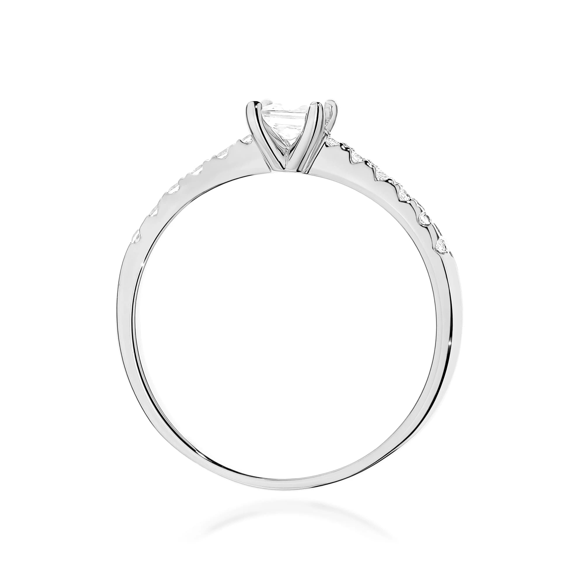 GREMARI 14K (585) White Gold engagement ring with Princess 0.30 ct Central and 0.103 ct Sideline Lab-grown Diamonds