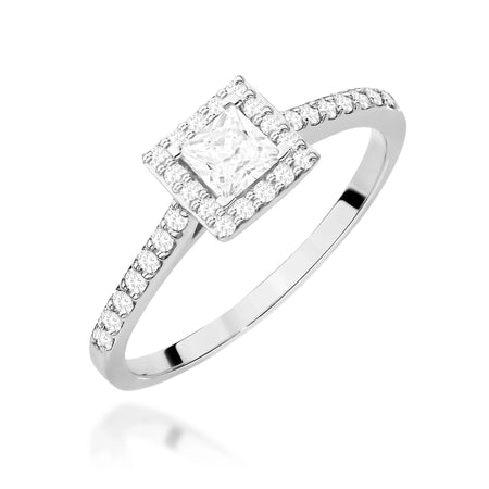GREMARI White Gold engagement ring with Princess 0.30 ct Central and 0.20 ct Sideline Lab-grown Diamonds