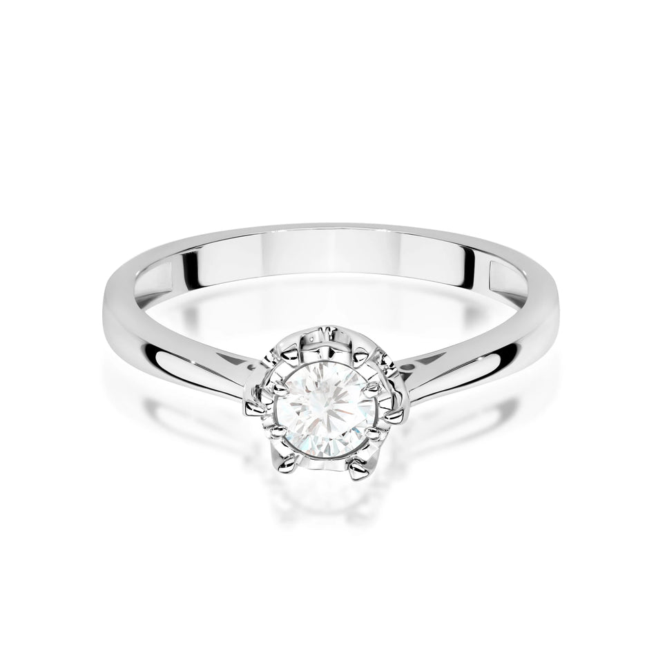 White Gold engagement ring with Round 0.25 ct Lab-grown Diamond by GREMARI, 14K (585) gold