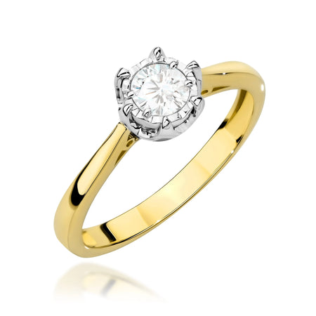 GREMARI Yellow Gold engagement ring with Round 0.25 ct Lab-grown Diamond