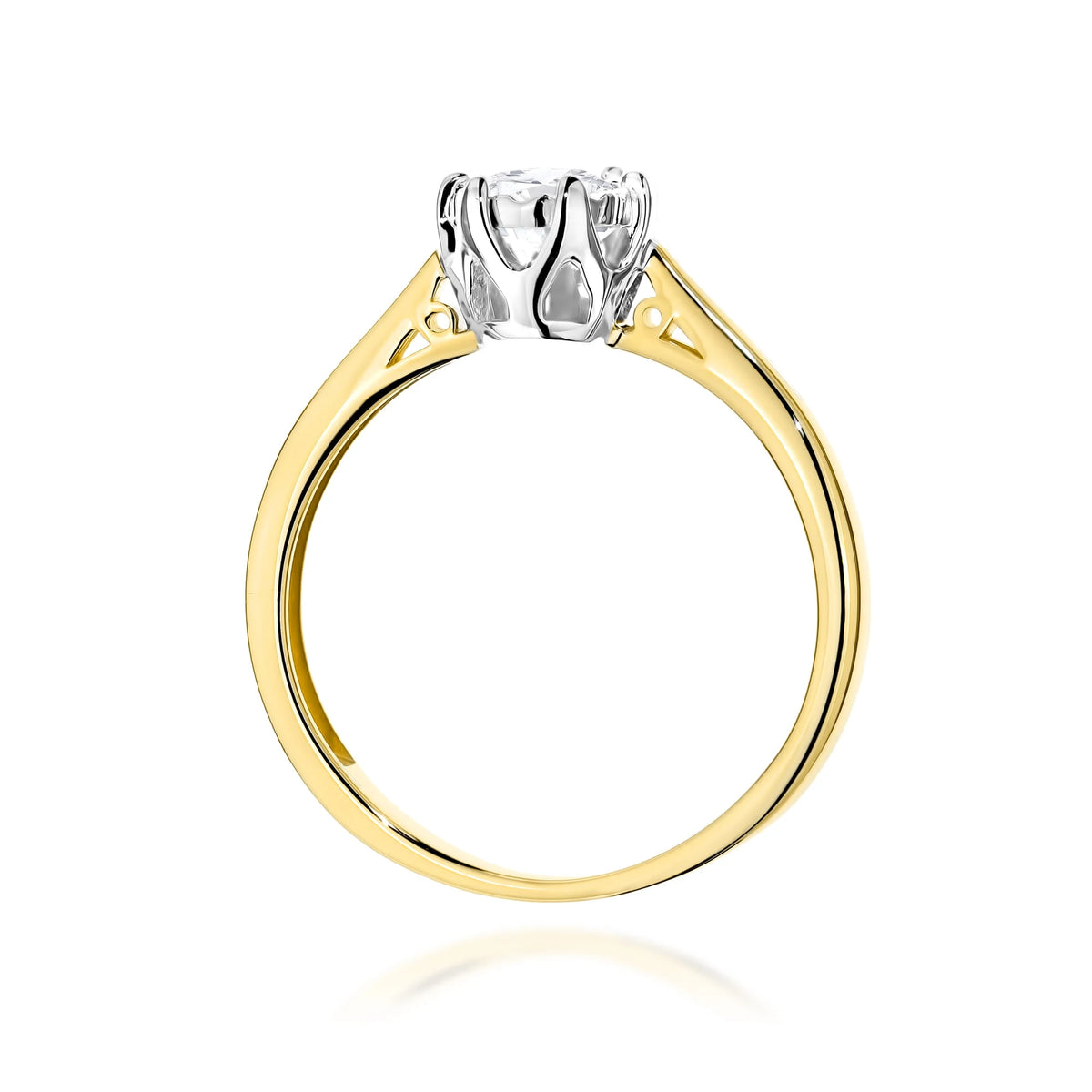 GREMARI 14K (585) Yellow Gold engagement ring with Round 0.25 ct Lab-grown Diamond