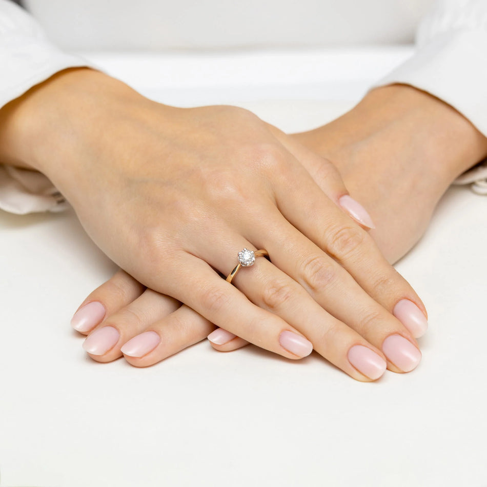 Yellow Gold engagement ring with Round 0.25 ct Lab-grown Diamond - GREMARI fine jewelry