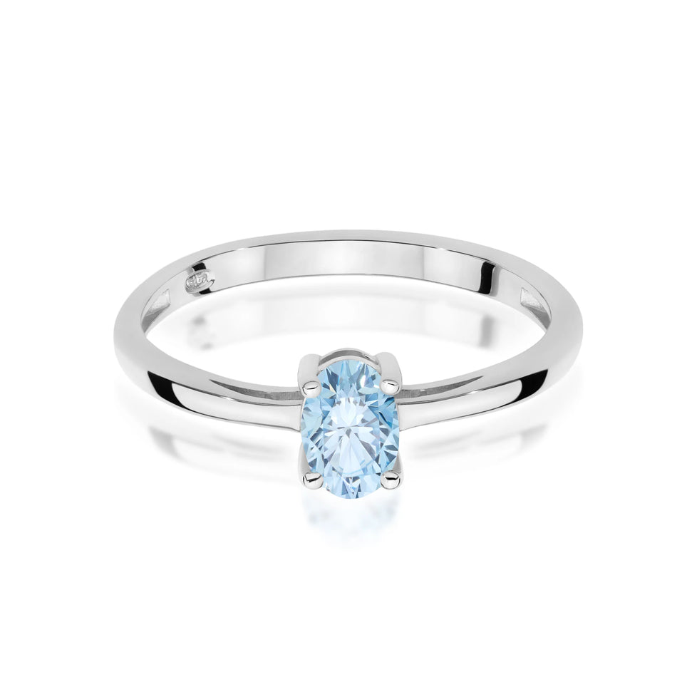 White Gold engagement ring with Oval 0.50 ct Lab-grown Diamond by GREMARI, 14K (585) gold