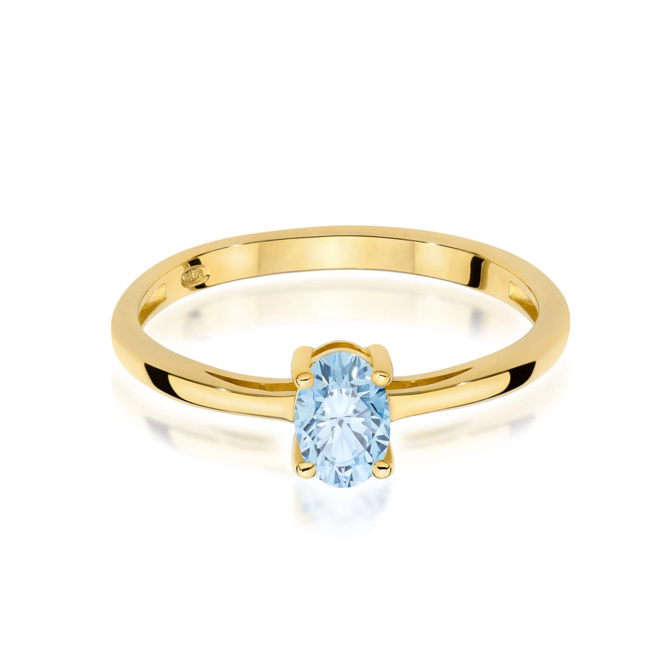 Yellow Gold engagement ring with Oval 0.50 ct Lab-grown Diamond by GREMARI, 14K (585) gold