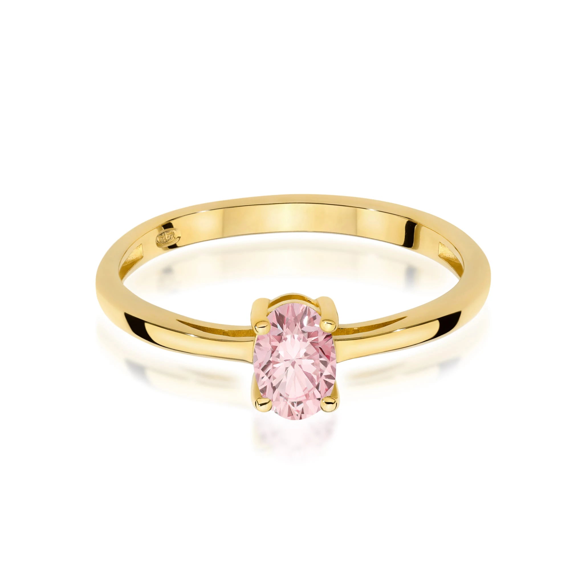 Yellow Gold engagement ring with Oval 0.50 ct Lab-grown Diamond by GREMARI, 14K (585) gold