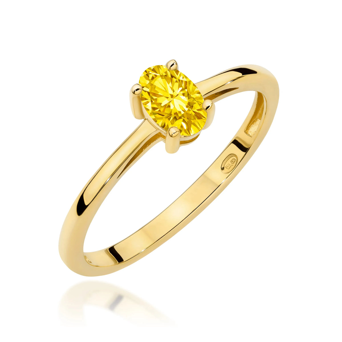 GREMARI Yellow Gold engagement ring with Oval 0.50 ct Lab-grown Diamond