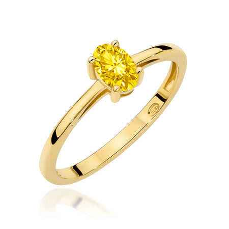 GREMARI Yellow Gold engagement ring with Oval 0.50 ct Lab-grown Diamond