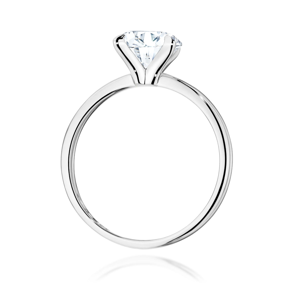 Prsteň z bieleho zlata s okrúhlym lab-grown diamantom 2,00 ct