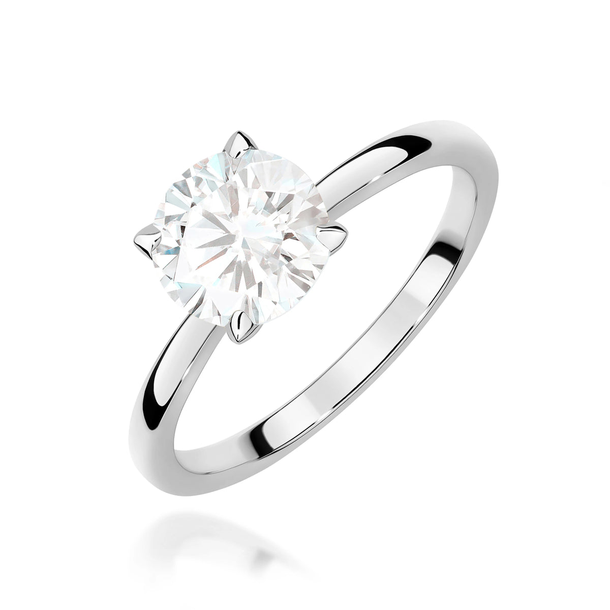 Prsteň z bieleho zlata – lab-grown diamant Round/Brilliant s hmotnosťou 1,50 ct
