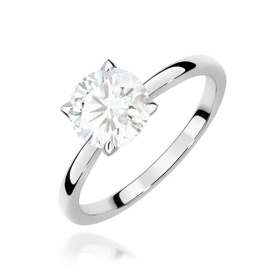 GREMARI White Gold engagement ring with Round 1.00 ct Lab-grown Diamond