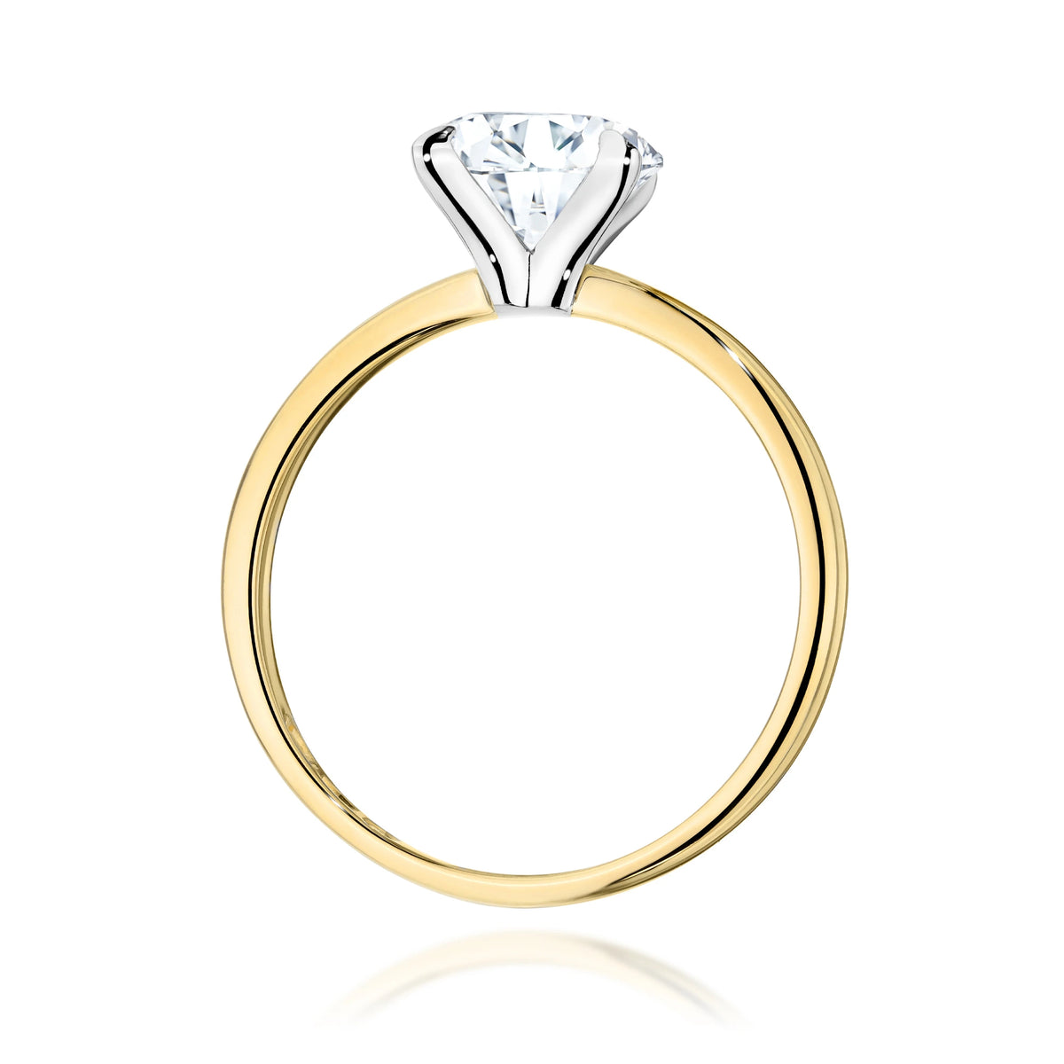 Prsteň zo žltého zlata s okrúhlym lab-grown diamantom 2,00 ct