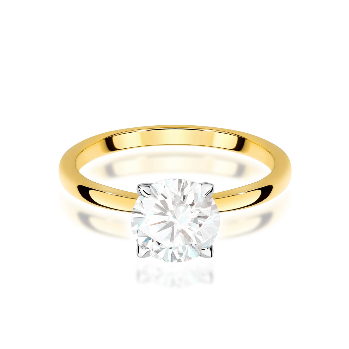 Prsteň zo žltého zlata – lab-grown diamant Round/Brilliant s hmotnosťou 1,50 ct