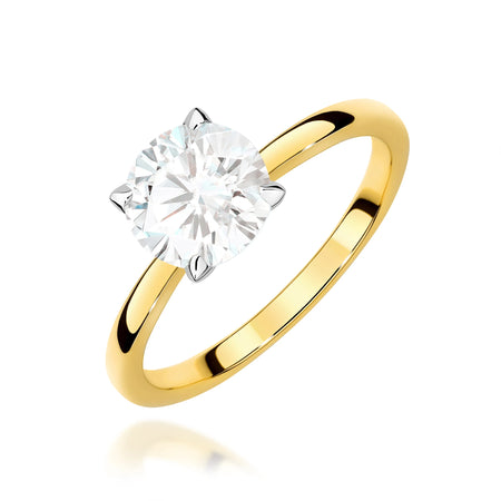 GREMARI Yellow Gold engagement ring with Round 1.00 ct Lab-grown Diamond