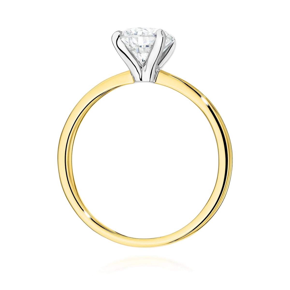 GREMARI 14K (585) Yellow Gold engagement ring with Round 1.00 ct Lab-grown Diamond