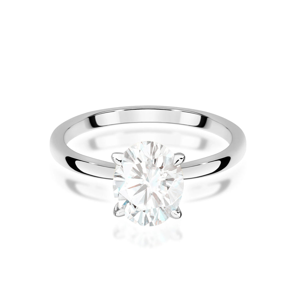 Prsteň z bieleho zlata s lab-grown diamantom 1,50 ct Oval