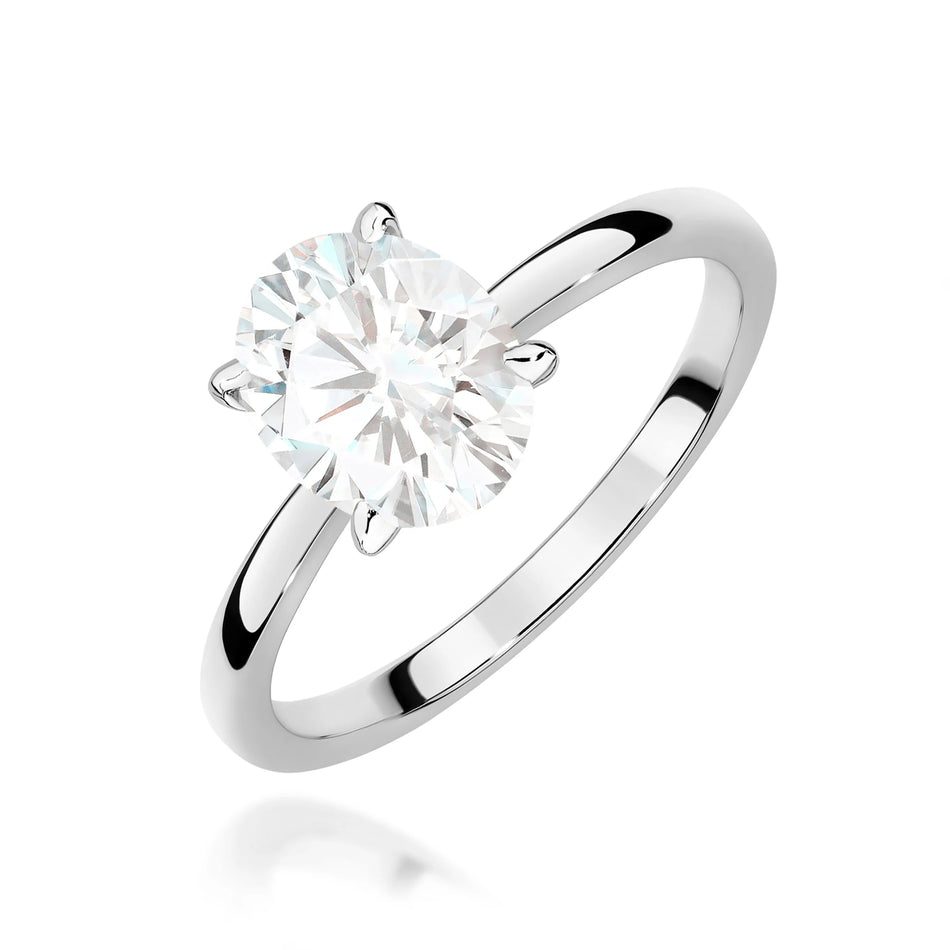 GREMARI White Gold engagement ring with Oval 1.00 ct Lab-grown Diamond