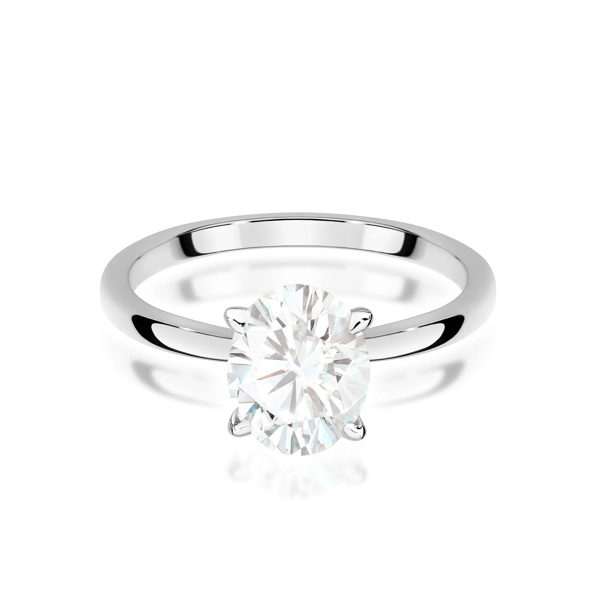 White Gold engagement ring with Oval 1.00 ct Lab-grown Diamond by GREMARI, 14K (585) gold