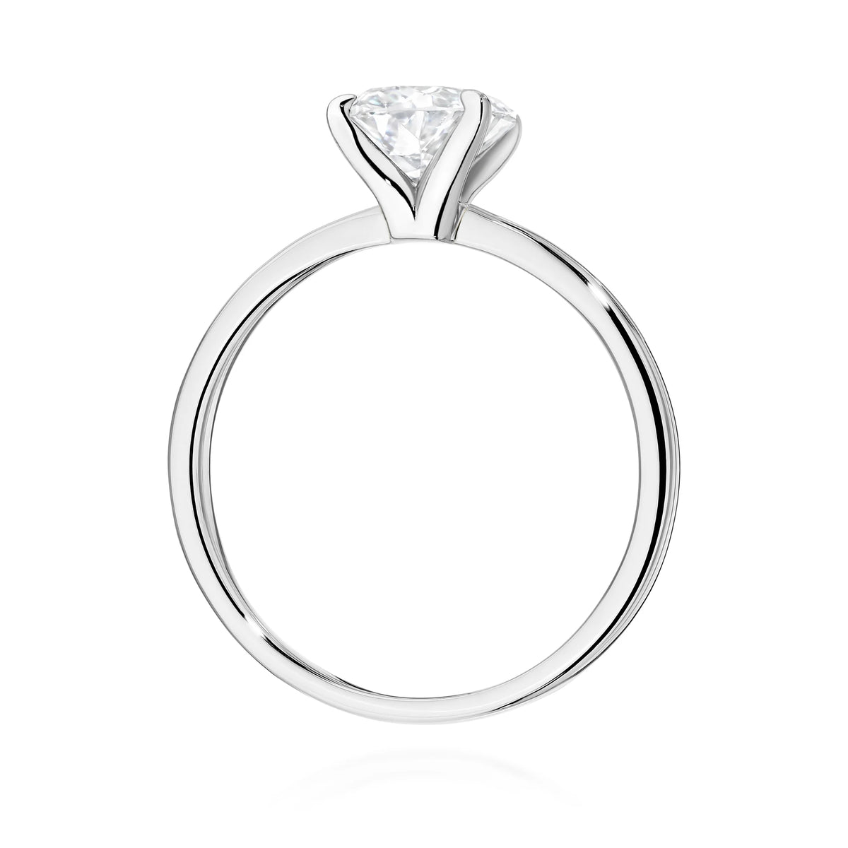 GREMARI 14K (585) White Gold engagement ring with Oval 1.00 ct Lab-grown Diamond