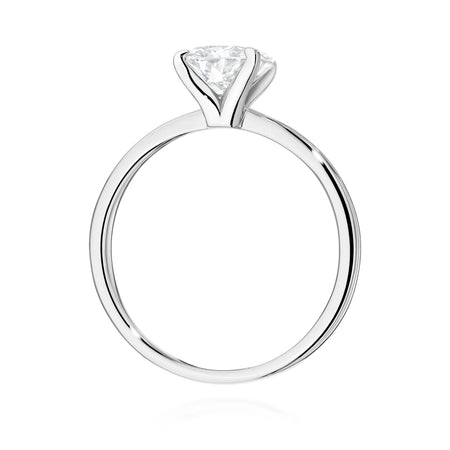 GREMARI 14K (585) White Gold engagement ring with Oval 1.00 ct Lab-grown Diamond