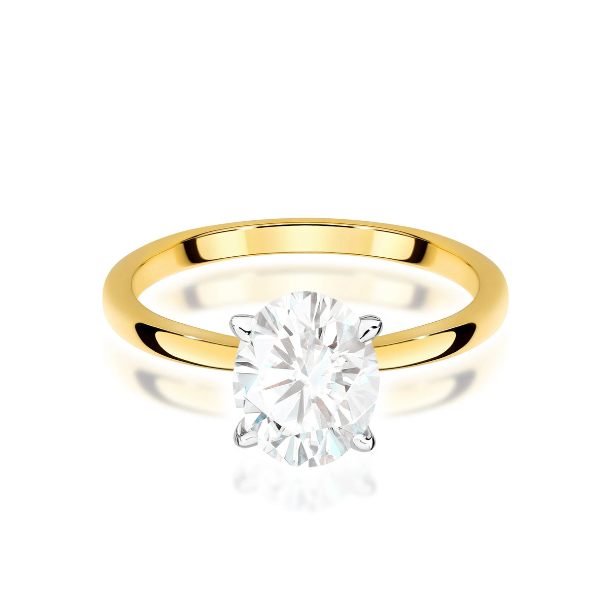 Prsteň zo žltého zlata s lab-grown diamantom 1,50 ct Oval