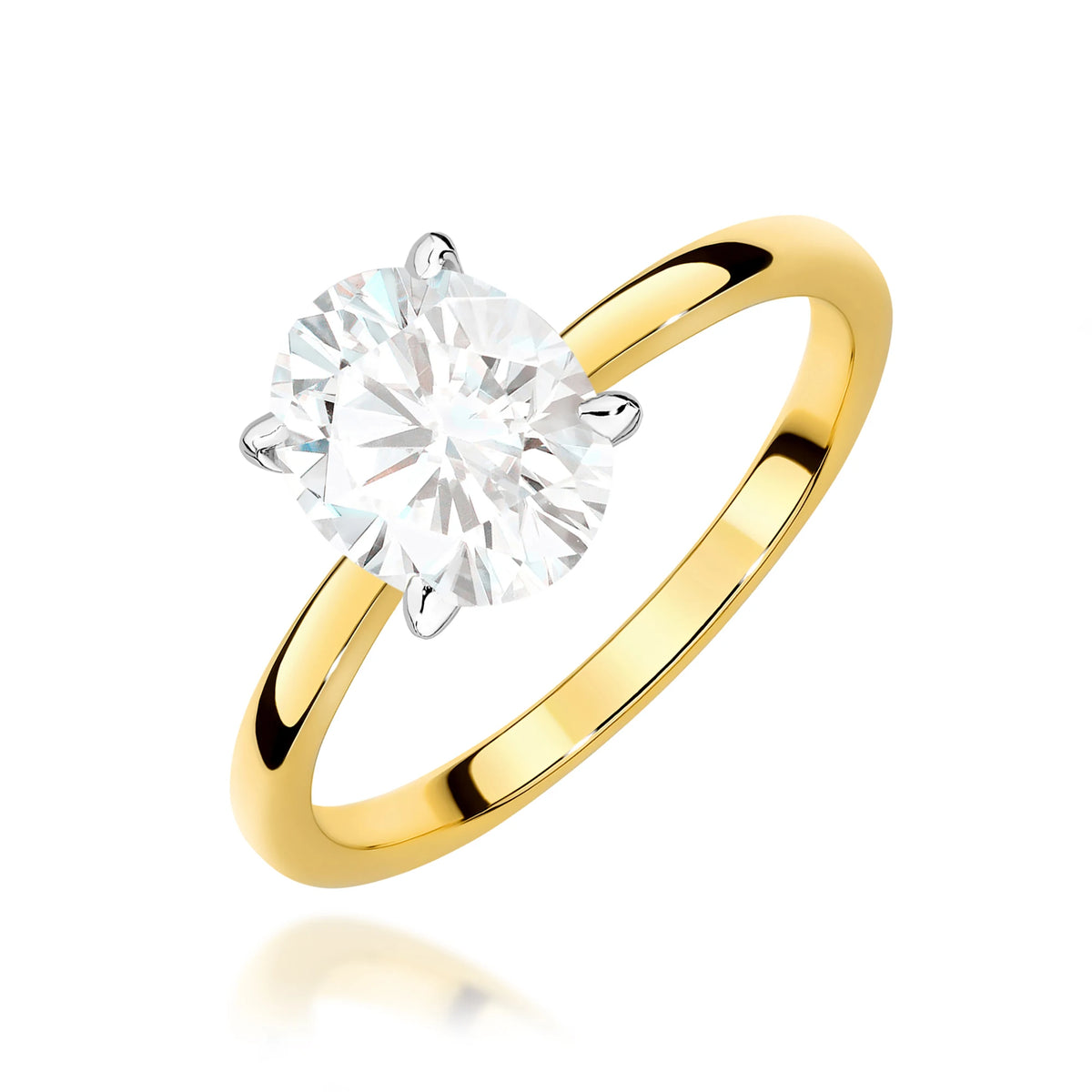 GREMARI Yellow Gold engagement ring with Oval 1.00 ct Lab-grown Diamond