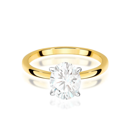 Yellow Gold engagement ring with Oval 1.00 ct Lab-grown Diamond by GREMARI, 14K (585) gold